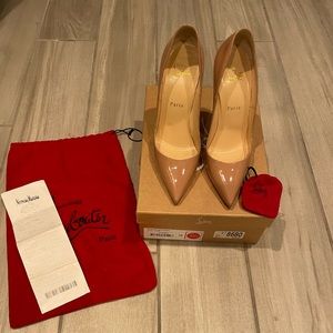 Christina Louboutin size 38 nude heels